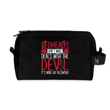 Redheads Don't Make Deals With the Devil - Recycled Toiletry Zip Bag - black - Front