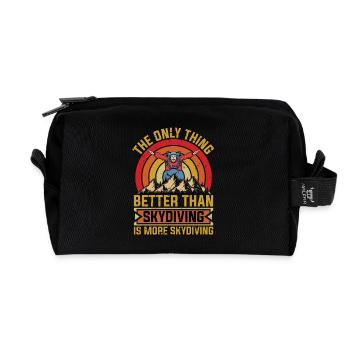 Skydiving The Only Thing Better Than Parachuting - Recycelte Kulturtasche - Schwarz - Vorne