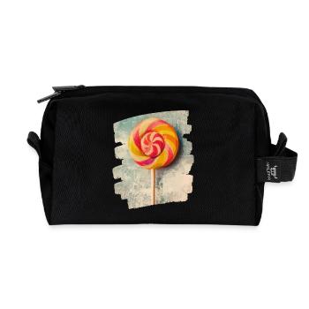 Lollipop lollipop candy candy - Recycled Toiletry Zip Bag - black - Front