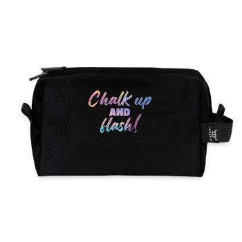 Boulderer Chalk Up Und Flash Bouldering - Recycelte Kulturtasche - Schwarz - Vorne