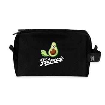 Lustige Avocado Furzen Pupsen Fartvocado - Recycelte Kulturtasche - Schwarz - Vorne
