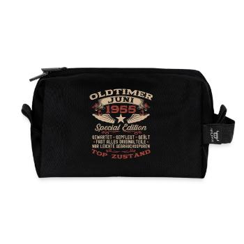 70. Geburtstag Oldtimer Juni Jahrgang 1955 - Recycelte Kulturtasche - Schwarz - Vorne