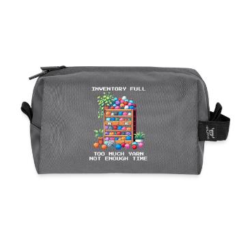 Inventory Full | Too much wool | Crochet - Recycled Toiletry Zip Bag - anthracite - Front