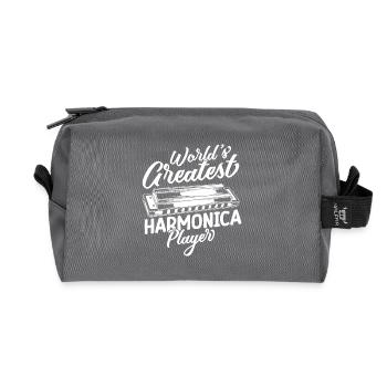 Harmonica Musican World´s Createst Player - Recycelte Kulturtasche - Anthrazit - Vorne