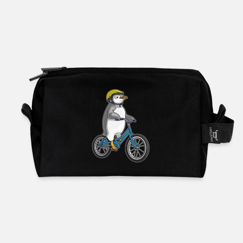 Pinguin Fahrrad - Recycelte Kulturtasche - Schwarz