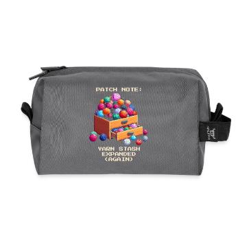 Extension du stock de laine | Crochet Fil Fait Main DIY - Trousse de toilette en tissu recyclé - anthracite - Devant