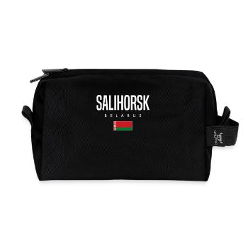 Salihorsk Belarus Weißrussland - Recycelte Kulturtasche - Schwarz - Vorne