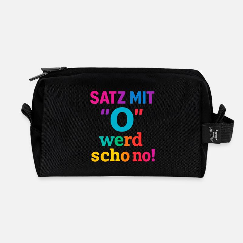 Satz mit O 2 - Recycelte Kulturtasche - Schwarz