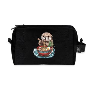 Loutre de ramen à la japonaise - Trousse de toilette en tissu recyclé - noir - Devant