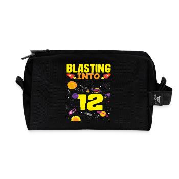 Aventure spatiale pour les 12 ans - Trousse de toilette en tissu recyclé - noir - Devant