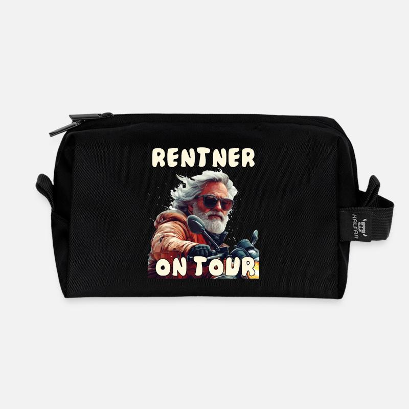 Rentner on Tour - Recycelte Kulturtasche - Schwarz