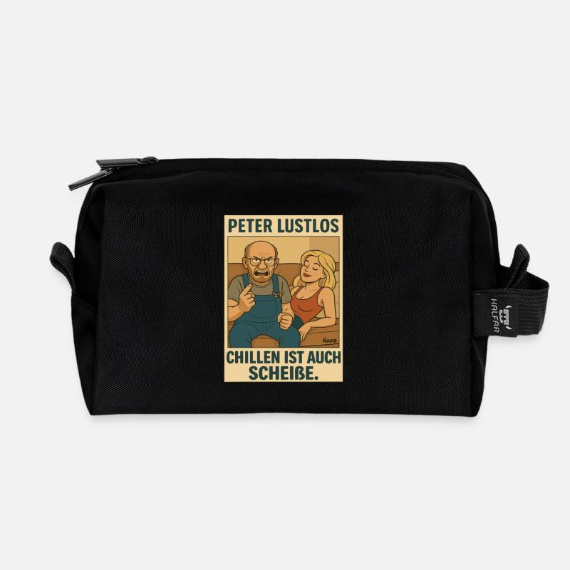 9769 Peter Lustlos in Chillen ist Scheisse - Recycelte Kulturtasche - Schwarz