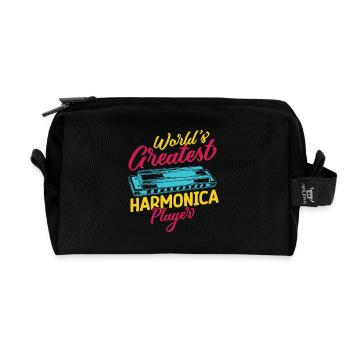 Funny Harmonica Player World´s Createst Player - Recycelte Kulturtasche - Schwarz - Vorne