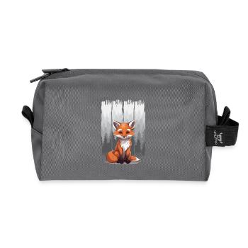 Fuchs Füchse Kinder Kind Teenie - Recycelte Kulturtasche - Anthrazit - Vorne