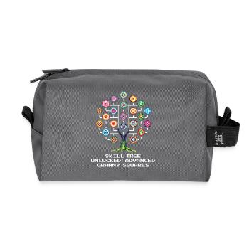 Skill Tree: Granny Squares | Crochet - Recycled Toiletry Zip Bag - anthracite - Front