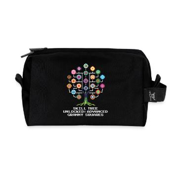 Skill Tree: Granny Squares | Häkeln - Recycelte Kulturtasche - Schwarz - Vorne