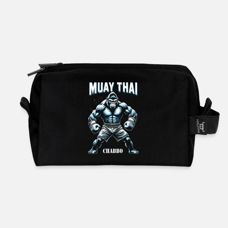 Boxe Muay Thai - Trousse de toilette en tissu recyclé - noir
