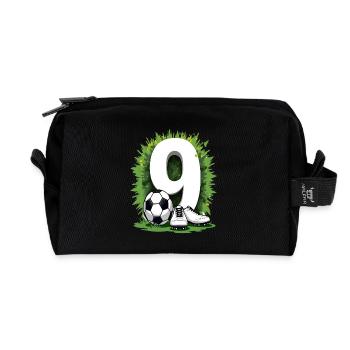 Fußball Geburtstag 9 Jahre Jungen Geschenk - Recycelte Kulturtasche - Schwarz - Vorne