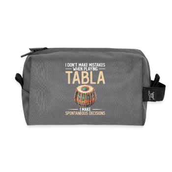 I don't make mistakes playing tabla, - Recycled Toiletry Zip Bag - anthracite - Front
