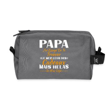 Daddy I tried to find you the best gift - Recycled Toiletry Zip Bag - anthracite - Front