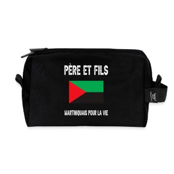père et fils papa martiniquais martinique - Trousse de toilette en tissu recyclé - noir - Devant