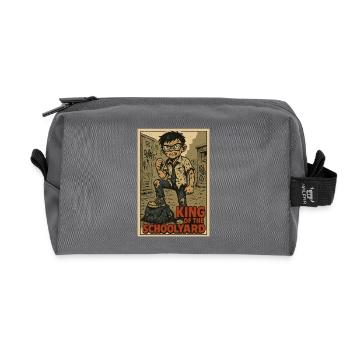 Model pupil and king of the schoolyard - Recycled Toiletry Zip Bag - anthracite - Front