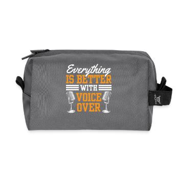 Funny Sports Announcer - Recycled Toiletry Zip Bag - anthracite - Front