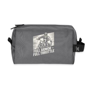 Christian Biker Full Armor Full Throttle - Recycled Toiletry Zip Bag - anthracite - Front