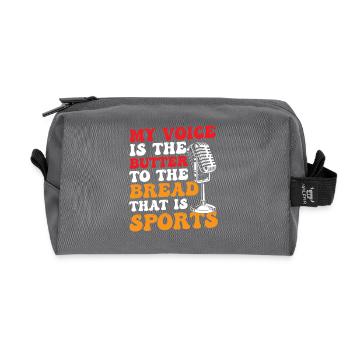 Funny Sports Ansager - Recycelte Kulturtasche - Anthrazit - Vorne