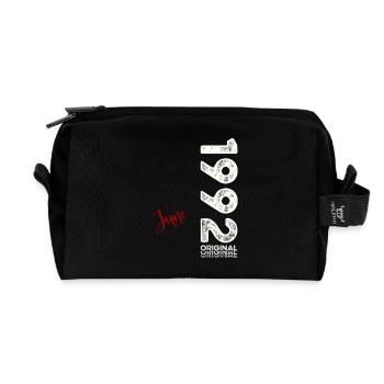 33e anniversaire Original Juin Né en 1992 - Trousse de toilette en tissu recyclé - noir - Devant