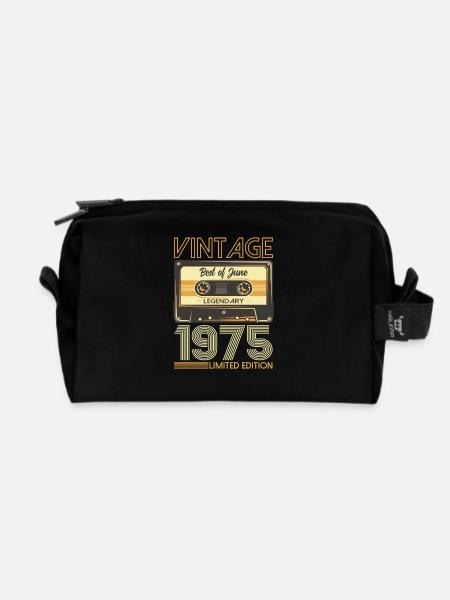 50. Geburtstag Kassette Juni Jahrgang 1975 - Recycelte Kulturtasche - Schwarz