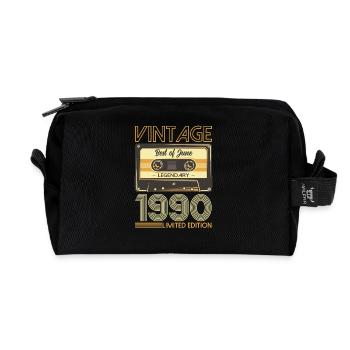 35ème anniversaire cadeau mari cassette juin 1990 - Trousse de toilette en tissu recyclé - noir - Devant