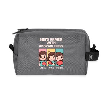 Soft Girl Pastell Power Feminine - Recycelte Kulturtasche - Anthrazit - Vorne