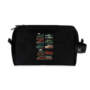 Design de train – le rétro rencontre la grande vitesse - Trousse de toilette en tissu recyclé - noir - Devant