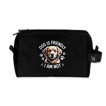 Funny Humour Dog Ovners Gift For Dog Mum Dog Lover - Recycled Toiletry Zip Bag - black - Front