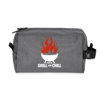 Grillen & Chillen Grill-Logo Grill and Chill - Recycled Toiletry Zip Bag - anthracite - Front