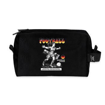 GER Fußballerin Shirt: Einsatz im Strafraum - Recycelte Kulturtasche - Schwarz - Vorne