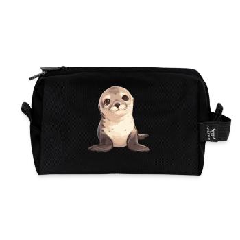 Sea Lions Sea Lion - Recycled Toiletry Zip Bag - black - Front