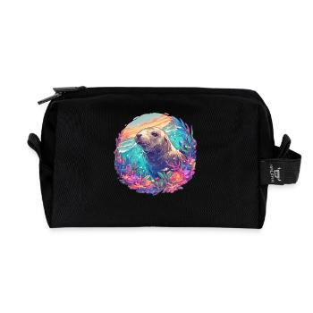 Sea Lions Sea Lion - Recycled Toiletry Zip Bag - black - Front