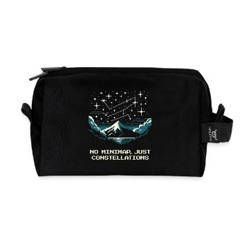 Constellations instead of minimap | Astronomy Sky - Recycled Toiletry Zip Bag - black - Front