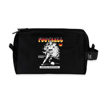 Deutsche Fußballspielerin Shirt: Technik im Spiel - Recycelte Kulturtasche - Schwarz - Vorne