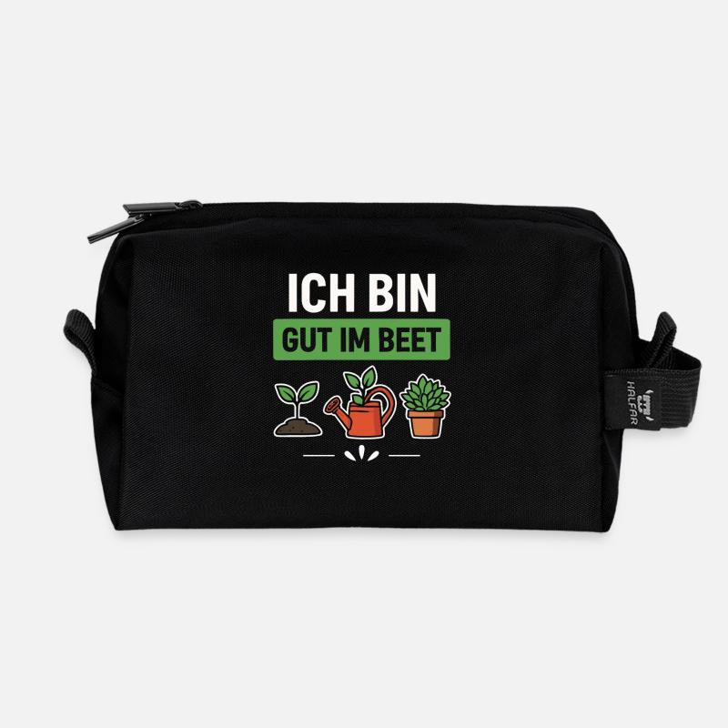 Garten Gärtner Beet Spruch - Recycelte Kulturtasche - Schwarz