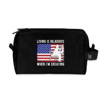 Funny Art Painter I`d Living Hilarious Creating - Recycelte Kulturtasche - Schwarz - Vorne