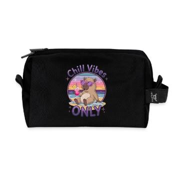 Chill Vibes Only Summer Beach Getaway - Recycled Toiletry Zip Bag - black - Front