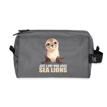 Sea Lions Sea Lion - Recycled Toiletry Zip Bag - anthracite - Front