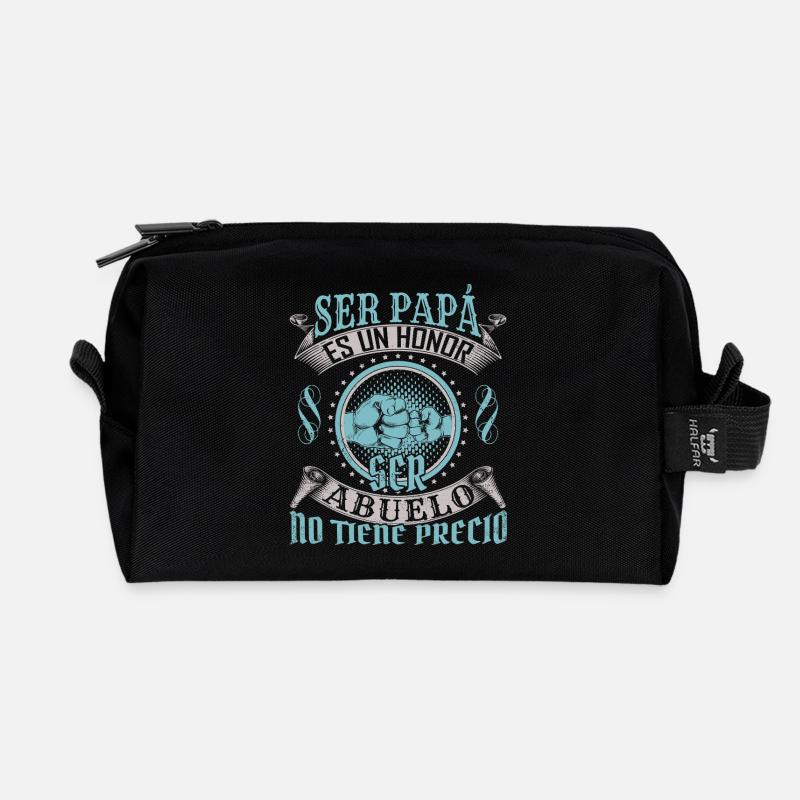 Honouring Fathers Custom T-Shirt Design - Recycled Toiletry Zip Bag - black