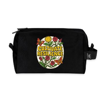 Cultivate Resilience - Recycled Toiletry Zip Bag - black - Front