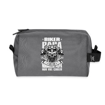 Biker Motorradfahrer Motorrad Geschenke Geburtstag - Recycelte Kulturtasche - Anthrazit - Vorne