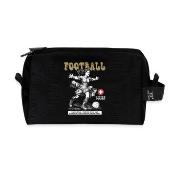 Swiss Fußballerin Shirt: Angriff am Ball - Recycelte Kulturtasche - Schwarz - Vorne