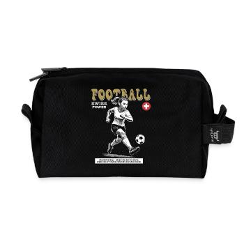 Swiss Women's Football Shirt: Emotion on the Ball - Recycled Toiletry Zip Bag - black - Front
